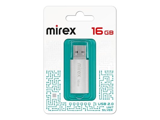 USB Флеш Mirex 16Gb UNIT SILVER (13600-FMUUSI16)